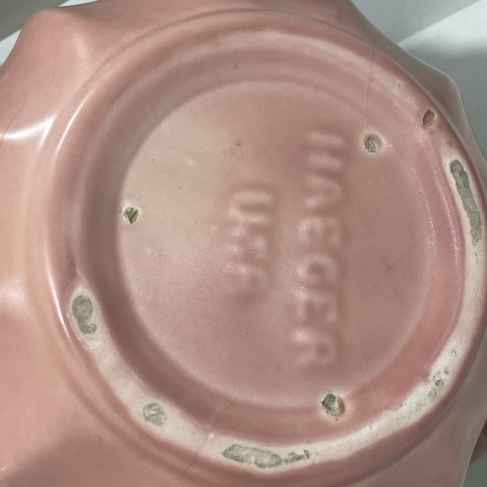 Vintage Haeger USA Pink Art Pottery Centerpiece Bowl‎ Mid Century Modern Decor - Picture 6 of 10